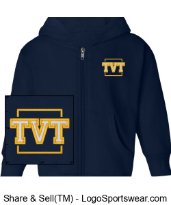 Rabbit Skins Toddler Full-Zip Fleece Sweatshirt (Navy) [Embroidered] Design Zoom